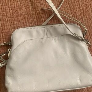 HOBO brand crossbody, white leather.